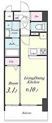 アン・ボルヌ 1LDKの間取図画像