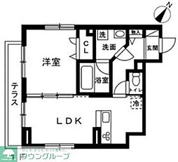 プレキシオンエース 1LDKの間取図画像