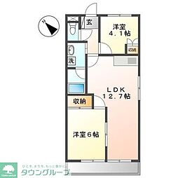スペリオルK 2LDKの間取図画像
