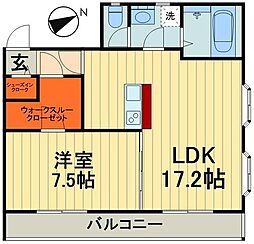 エクセレント・トミタ 1LDKの間取図画像
