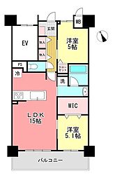アルファスマート東尾道 2SLDKの間取図画像