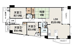 ルネフェリアス堺鳳 4LDKの間取図画像