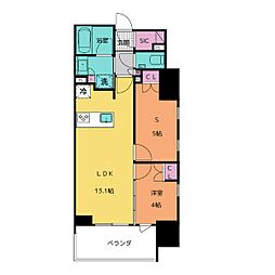 名古屋市営東山線 伏見駅 徒歩3分の賃貸マンション 6階2LDKの間取り
