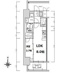 名古屋市営東山線 亀島駅 徒歩2分の賃貸マンション 4階1LDKの間取り