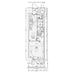 名古屋臨海高速あおなみ線 ささしまライブ駅 徒歩8分の賃貸マンション 4階1DKの間取り