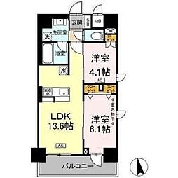 JR東海道本線 名古屋駅 徒歩7分の賃貸マンション 2階2LDKの間取り
