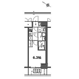 名古屋市営名城線 熱田神宮西駅 徒歩3分の賃貸マンション 6階1Kの間取り