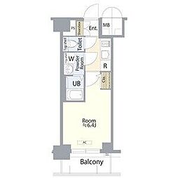 JR中央本線 鶴舞駅 徒歩6分の賃貸マンション 14階1Kの間取り