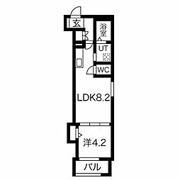 名古屋市営鶴舞線 庄内通駅 徒歩10分の賃貸アパート 3階1LDKの間取り