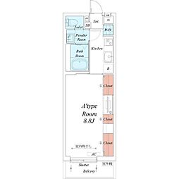 名鉄名古屋本線 栄生駅 徒歩5分の賃貸アパート 1階1Kの間取り