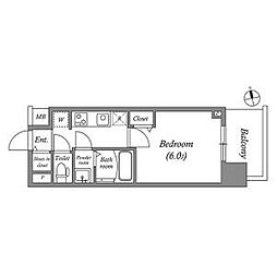 JR中央本線 鶴舞駅 徒歩7分の賃貸マンション 4階1Kの間取り