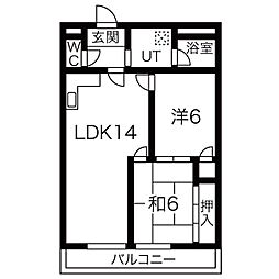 スカイメゾン 2LDKの間取図画像
