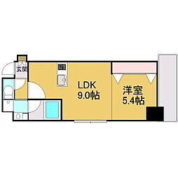 名古屋市営鶴舞線 鶴舞駅 徒歩9分の賃貸マンション 3階1LDKの間取り