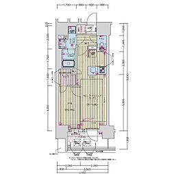 名古屋市営桜通線 丸の内駅 徒歩8分の賃貸マンション 12階1LDKの間取り
