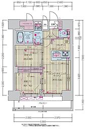 名古屋市営鶴舞線 上前津駅 徒歩4分の賃貸マンション 11階2LDKの間取り