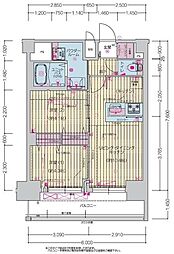名古屋市営鶴舞線 上前津駅 徒歩4分の賃貸マンション 15階2LDKの間取り