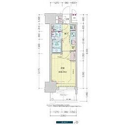 名古屋市営東山線 新栄町駅 徒歩5分の賃貸マンション 2階1Kの間取り