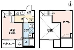 名鉄名古屋本線 神宮前駅 徒歩12分の賃貸アパート 1階1SKの間取り