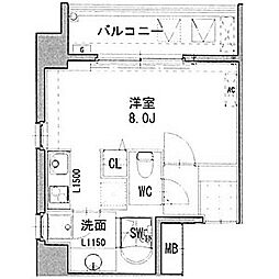 名古屋市営名城線 金山駅 徒歩3分の賃貸マンション 6階ワンルームの間取り