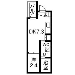 名古屋市営東山線 亀島駅 徒歩3分の賃貸アパート 3階1LDKの間取り
