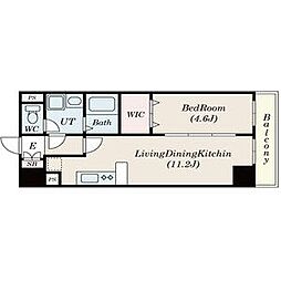 フォレシティ新栄 7階1LDKの間取り