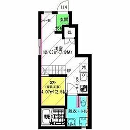 名鉄名古屋本線 本笠寺駅 徒歩5分の賃貸アパート 1階ワンルームの間取り