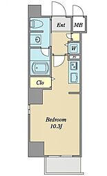 YZ kimabuli 2階ワンルームの間取り