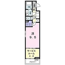 リファイメント 1階1DKの間取り