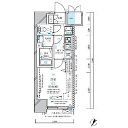 ディアレイシャス名古屋中村公園II 1Kの間取図画像