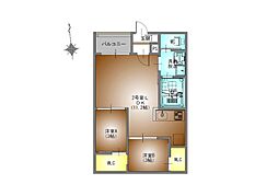 レガリスト高道 2LDKの間取図画像