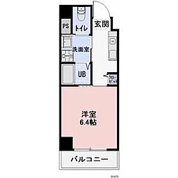 ワイズタワー新栄 1Kの間取図画像