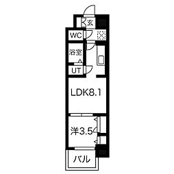 ファステート名古屋駅前アルティス 1LDKの間取図画像