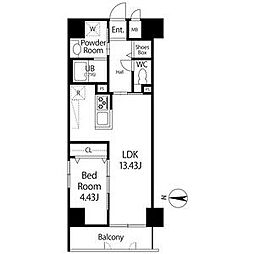 GRANDUKE正木 1LDKの間取図画像