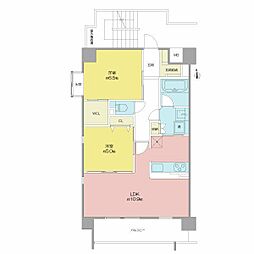 アブソルート松原 2LDKの間取図画像