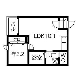 Warrenmatsushita1 1LDKの間取図画像