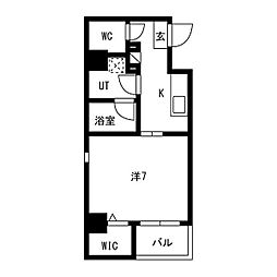 グランテラス熱田 1Kの間取図画像