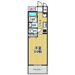 セレニティー名駅 1Kの間取図画像