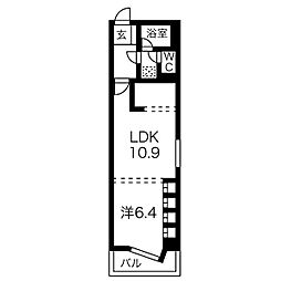 レインボー第2金山 1LDKの間取図画像