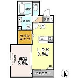 エポラール東別院 1LDKの間取図画像