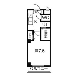 アミュズマン亀城 1Kの間取図画像