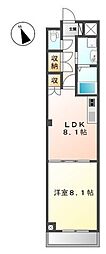 コーポ天神 1LDKの間取図画像