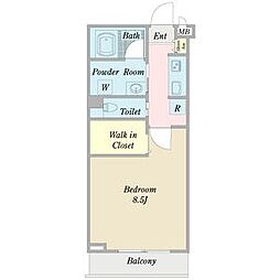 ロンドプラット 1Kの間取図画像