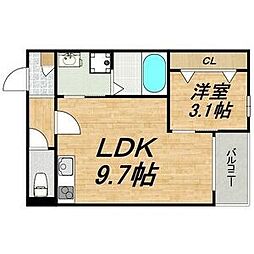 LECOCON大同 1LDKの間取図画像
