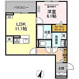 ビスタレイルウェイ八田 1LDKの間取図画像