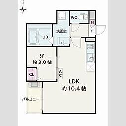 Jack atsutakoshinV 1LDKの間取図画像
