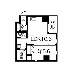 サンエスケーイワタ丸の内 1LDKの間取図画像