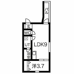 フォレスト笠寺 1LDKの間取図画像