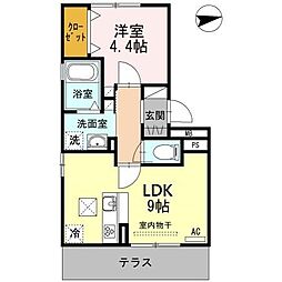 セジュール古橋3 1LDKの間取図画像