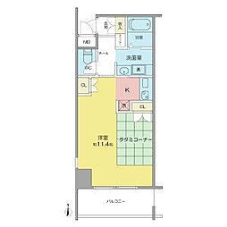 鶴舞ガーデンコート ワンルームの間取図画像