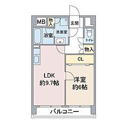 レージュ高道 1LDKの間取図画像